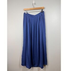 Chicos Blue Pleated Maxi Skirt Flowy Midi Maxi Length Women's size M / 1